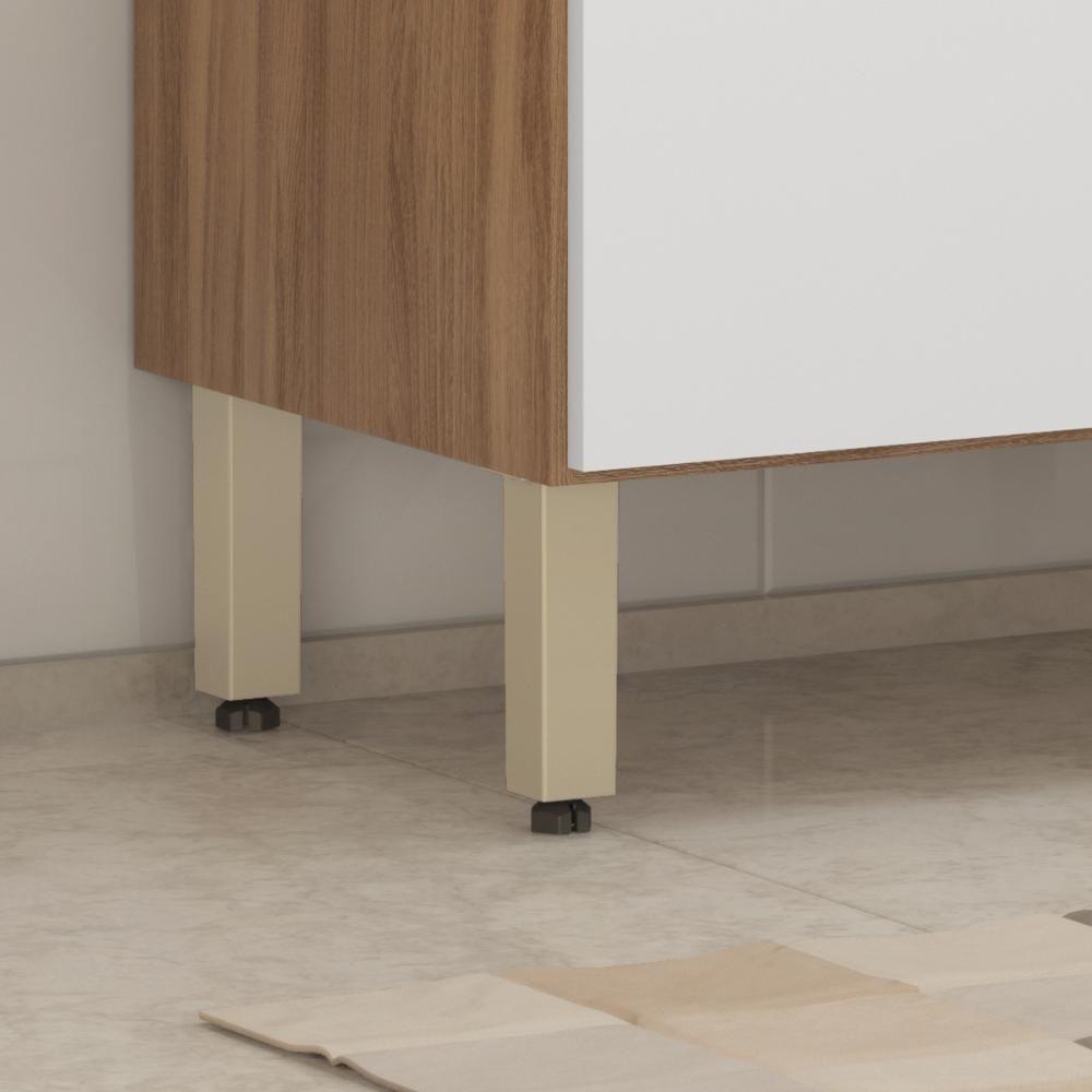 Balcão De Cozinha 3 Portas 1 Gaveta Dama Amendola/branco Demóbile Amendola/branco - 3