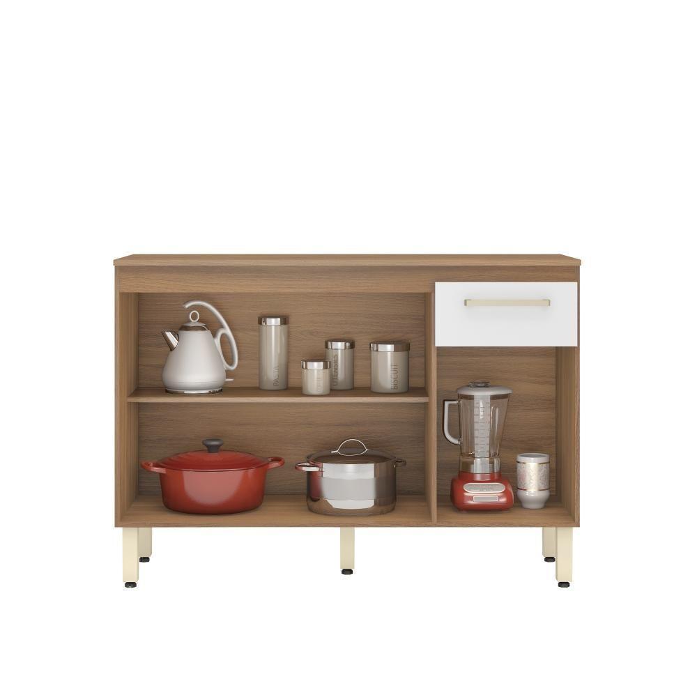 Balcão De Cozinha 3 Portas 1 Gaveta Dama Amendola/branco Demóbile Amendola/branco - 5