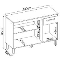 Balcão De Cozinha 3 Portas 1 Gaveta Dama Amendola/branco Demóbile Amendola/branco - 2