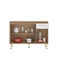 Balcão De Cozinha 3 Portas 1 Gaveta Dama Amendola/branco Demóbile Amendola/branco - 5