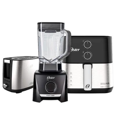 Kit Fritadeira Air Fryer Oster Black Inox 4,6L 1500W com Liquidificador 220V