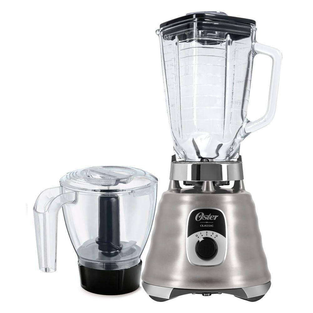 Kit Oster New Osterizer Liquidificador E Base Processadora Aço Escovado 110V - 1