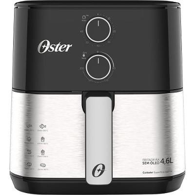 Fritadeira Air Fryer Oster OFRT520-127 4,6L 1500W Inox com Timer e Cesto Antiaderente 110V