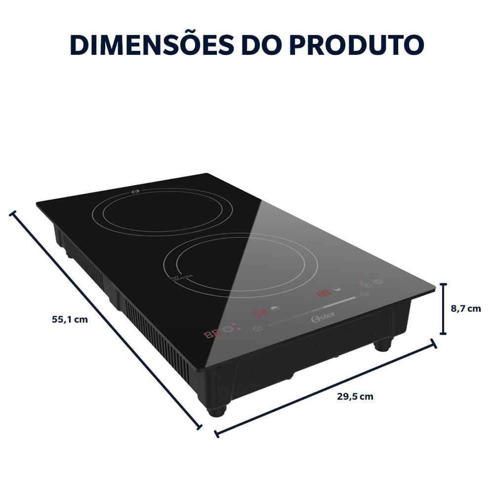 Cooktop De Indução 2 Bocas Oster Touch Screen 2 Em 1 110V - 8