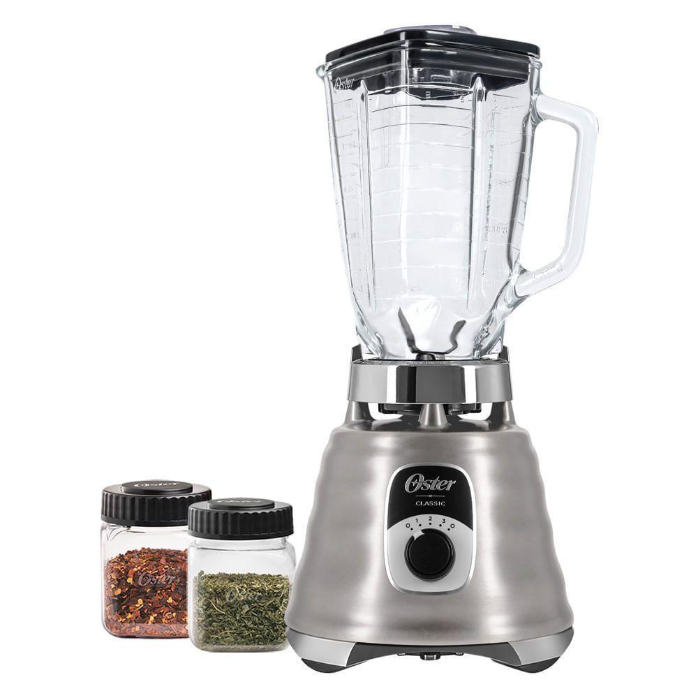 Kit Oster New Osterizer Liquidificador E Mini Jarras Aço Escovado 220V - 1