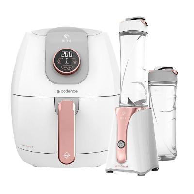 Kit Fritadeira sem Óleo 3L e Blender Portátil Dream Rosé Gold 220V Cadence