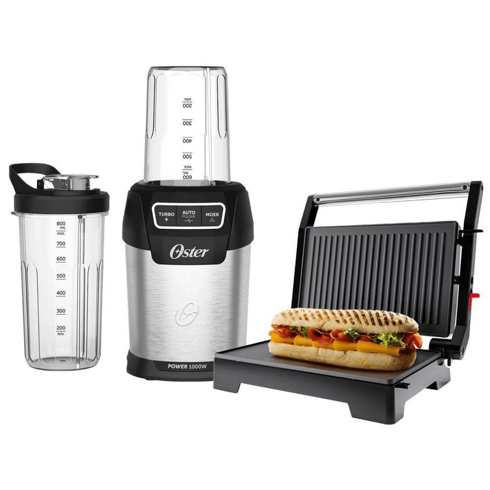 Kit Blender Ultra Power E Mini Grill Elétrico Inox Oster 220V - 1