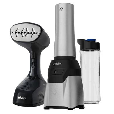 Kit Blender Power Inox e Passadeira a Vapor Portátil 700W com Jarras To Go Inox Oster