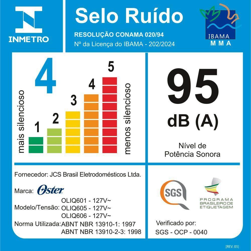 Liquidificador Oster 1100 Full Cinza 3,2L 220V - 9