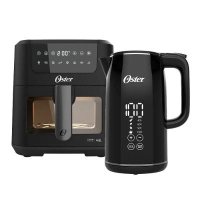 Kit Digital Fritadeira Clear 4 e 6L e Chaleira Black 1 e 7L Preto Oster