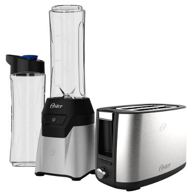 Kit Blender Power com 2 Jarras To Go e Torradeira Simple Life Inox 700W 220V Oster