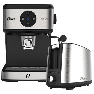 Kit Espresso Oster - Cafeteira Double E Torradeira Inox 110V