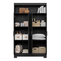 Conjunto Para Escritório 2 Peças Com Escrivaninha Em L E Armário Multiuso 4 Portas Preto Tx Notável Móveis Preto Tx - 7