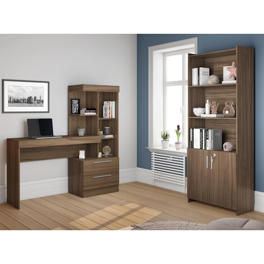 Conjunto Para Escritório 2 Peças Com Mesa E Armário - 1