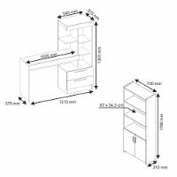 Conjunto Para Escritório 2 Peças Com Mesa E Armário - 2