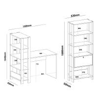 Conjunto Home Office Match C/ Escrivaninha E Estante Off White/carvalho Artely Off White/carvalho