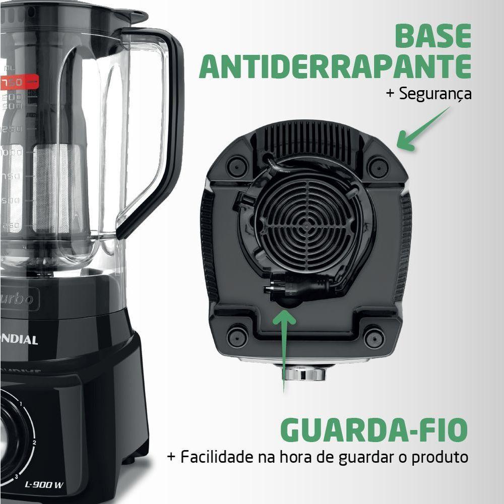 Liquidificador Mondial Turbo L-900 Fb Liquidificador-220v-preto - 8