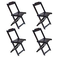 Conjunto Jogo De Mesa Com 4 Cadeiras De Madeira Dobravel 120x70 Tabaco - 6