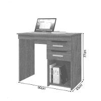 Mesa Escrivaninha Veneza Para Computador 90cm Com 2 Gavetas - Preto - 3