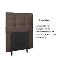 Cabeceira Estofada Cama Box Solteiro 90 Cm Irlanda Suede Marrom - 6