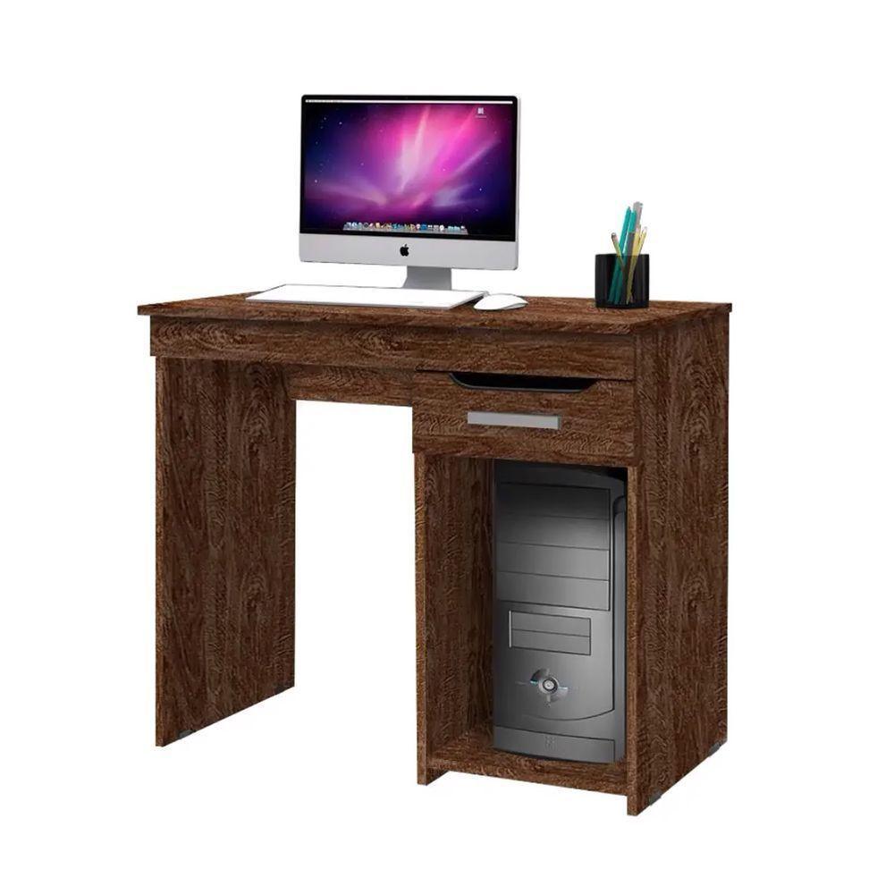 Mesa Home Office Para Computador Quenia Com Gaveta - Imbuia - 2