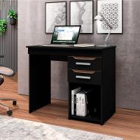 Mesa Escrivaninha Para Home Office Veneza Com 2 Gavetas - Preto - 1