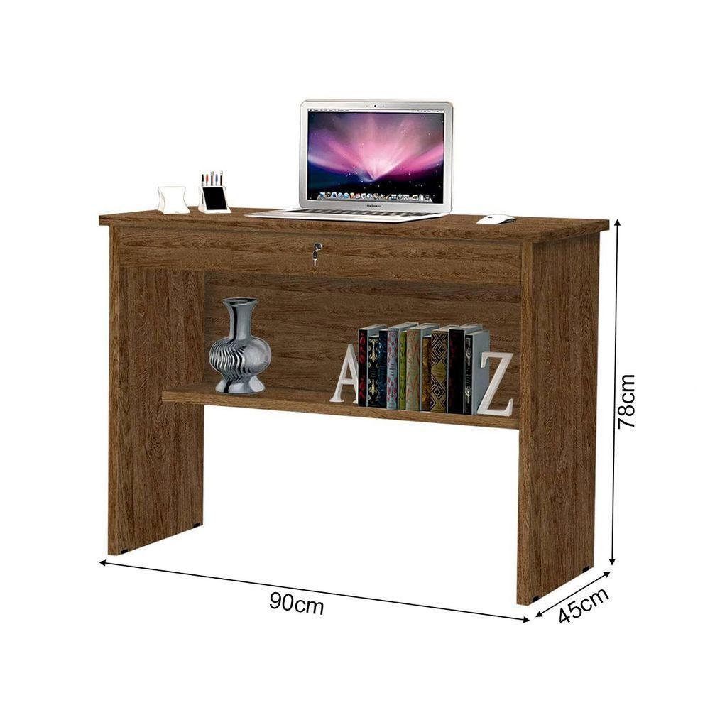 Escrivaninha Computador Orquídea Com 1 Gaveta Home Office Quarto Resistente - Imbuia - 3