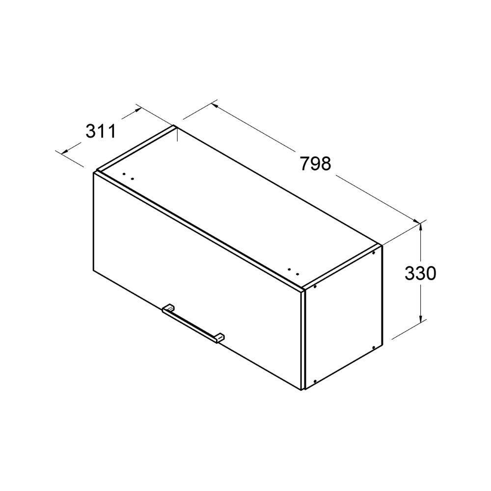 Armário Aéreo Ditália Aspen 1 Pt Basc Carvalho/branco Cd-203 - 3