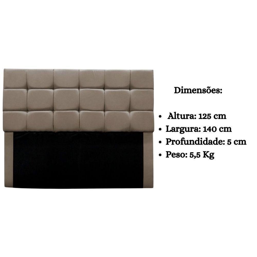 Cabeceira Estofada Cama Box Casal 140 Cm Gabriela Suede Cappuccino - 8