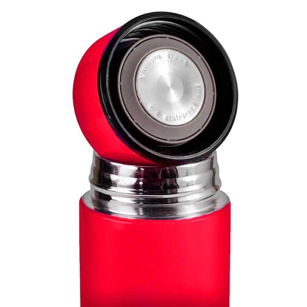 Garrafa Térmica Inox 500ml Quente Frio Tampa Vermelho Nº10 - 4