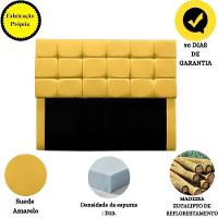 Cabeceira Estofada Cama Box Casal 140 Cm Gabriela Suede Amarelo