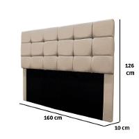 Cabeceira Estofada Cama Box Casal 160 Cm Gabriela Suede Bege - 3