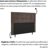Cabeceira Estofada Cama Box Casal 140 Cm Cancún Suede Marrom - 5