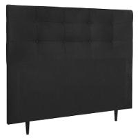 Cabeceira Estofada Cama Box Casal 140 Cm Irlanda Suede Preto - 1