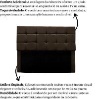 Cabeceira Cama Box Estofada Solteiro 90 Cm Gabriela Suede Marrom - 5