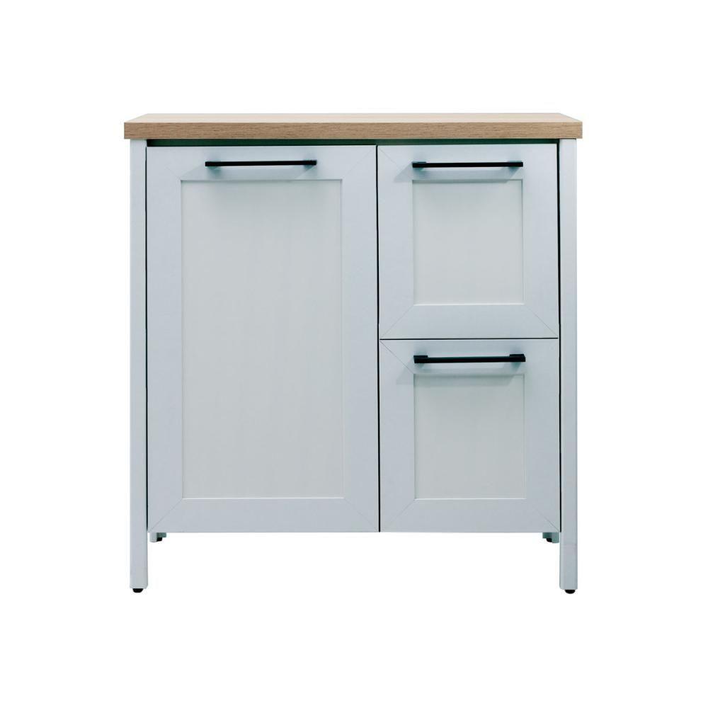 Aparador Buffet Ditália 1 Portas 2 Gavetas com Espelho Bn-01 Cinza - 1