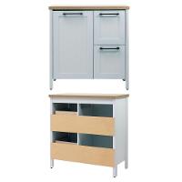 Aparador Buffet Ditália 1 Portas 2 Gavetas com Espelho Bn-01 Cinza - 6