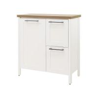 Aparador Buffet Ditália 1pt 2gav C/ Espelho Bn-01 Cor:branco Branco - 1