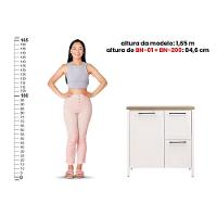 Aparador Buffet Ditália 1pt 2gav C/ Espelho Bn-01 Cor:branco Branco - 10