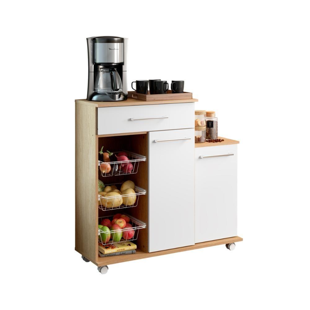 Balcão Fruteira Multiuso Mf-185 Carvalho Branco Ditália - 1