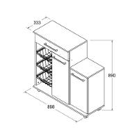 Balcão Fruteira Multiuso Mf-185 Carvalho Branco Ditália - 3