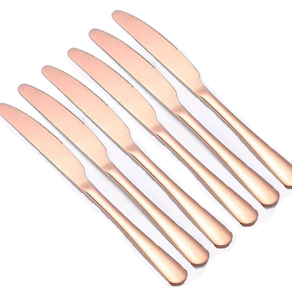 Conjunto 6 Peças Cortes De Mesa Inox Rose Gold Luxo Rústico - 1