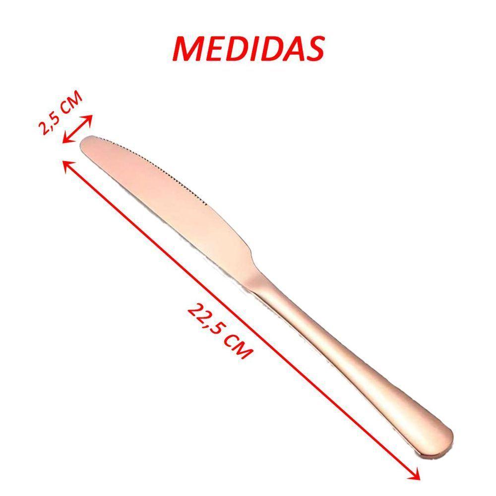 Conjunto 6 Peças Cortes De Mesa Inox Rose Gold Luxo Rústico - 3