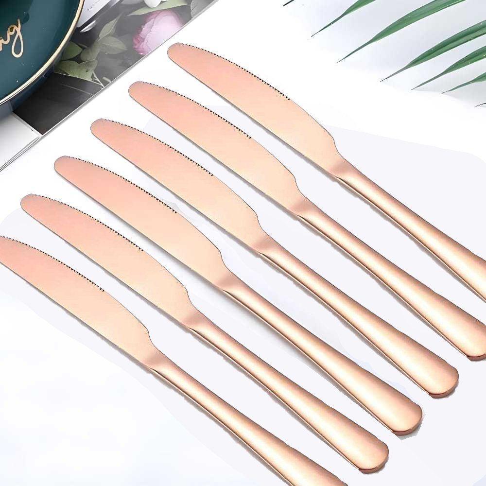 Conjunto 6 Peças Cortes De Mesa Inox Rose Gold Luxo Rústico - 5