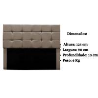 Cabeceira Cama Box Estofada Solteiro 90 Cm Gabriela Suede Bege Escuro - 8