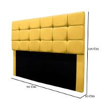 Cabeceira Cama Box Estofada Solteiro 90 Cm Gabriela Suede Amarelo - 3