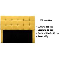 Cabeceira Cama Box Estofada Solteiro 90 Cm Gabriela Suede Amarelo - 8