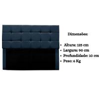Cabeceira Cama Box Estofada Solteiro 90 Cm Clara Suede Azul Marinho - 8