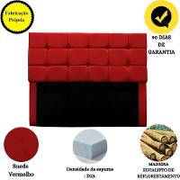 Cabeceira Cama Box Estofada King 195 Cm Clara Suede Vermelho