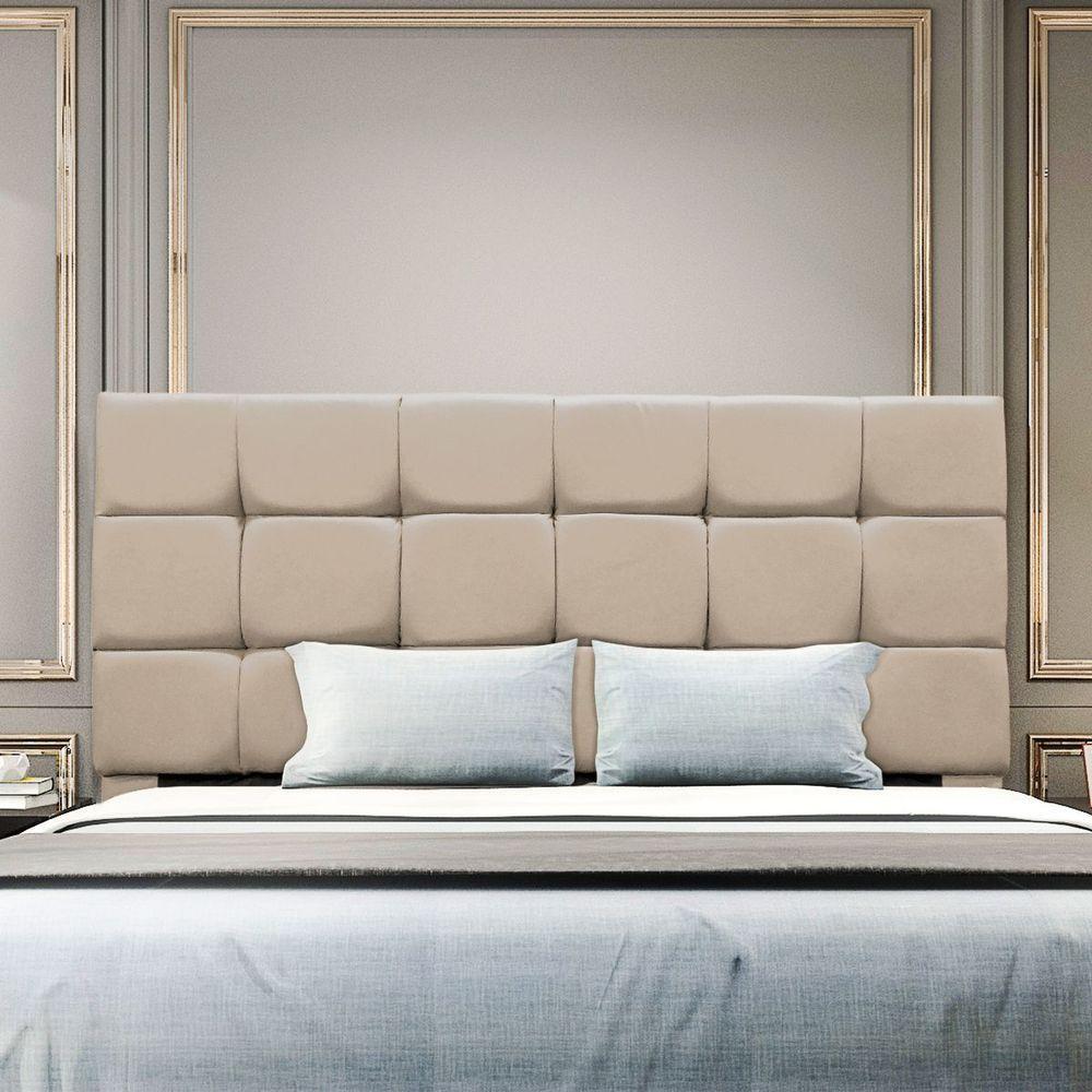 Cabeceira Cama Box Estofada King 195 Cm Clara Suede Bege - 2